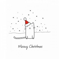 Мини-открытка Meowy Christmas, 8*10 см, 10 шт